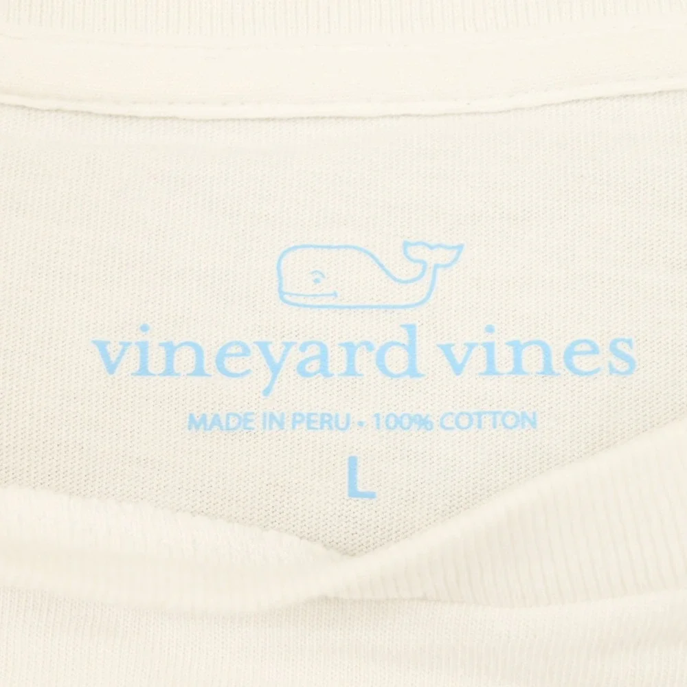 100% Cotton Vineyard Vines Mens L Space Whale Astronaut Long Sleeve Pocket Tee